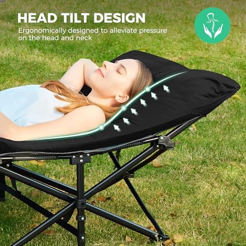 JEAREY Folding Camping Cot for Adults, 28in Wide with Mattress, Black - Image 6