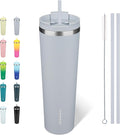 BJPKPK 34oz Stainless Steel Insulated Tumbler With lid And Straw Travel Coffee Thermal Tumblers Cup For Women And Men,Modern Blue by BJPKPK