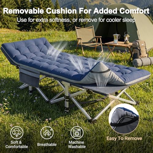 ABORON Camping Cot for Adults, 28 in Wide Folding Bed with Mattress - Image 4