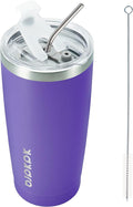 BJPKPK Purple Insulated Tumbler With Lid And Straw 20 oz Stainless Steel Tumblers Coffee Thermal Cup by BJPKPK