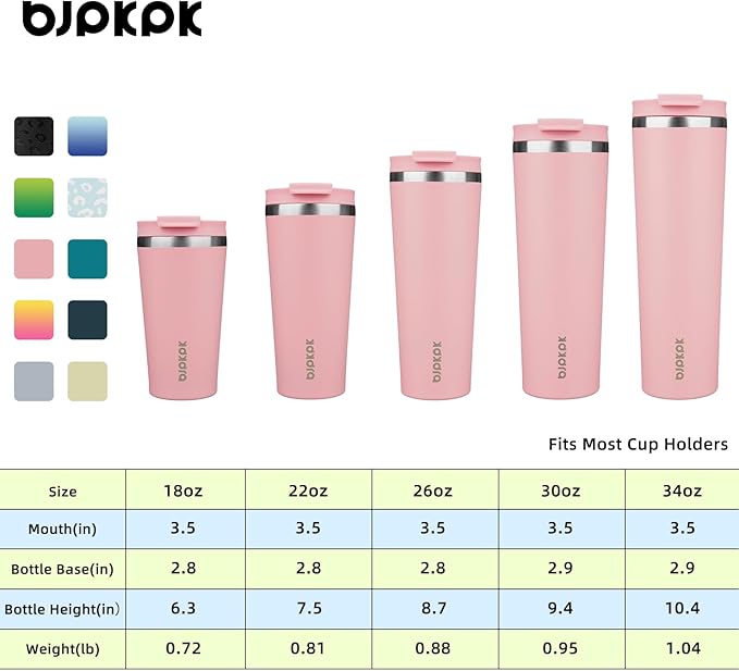 BJPKPK 18oz Tumbler With lid And Straw Stainless Steel Travel Coffee Mug Insulated Tumblers Cups,Light Pink - Image 5