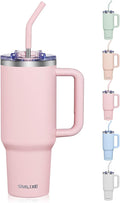 COKTIK 40 oz Tumbler With Handle and Straw, Insulated Tumbler With Leakproof Lids, Stainless Steel|BPA-Free, Cold for 24 H (Blush) by coktik