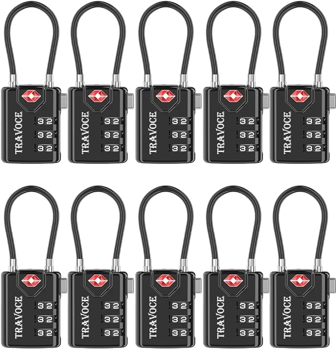 TSA Approved Luggage Locks, Travel Locks Which Also Work Great as Gym Locks by TRAVOCE