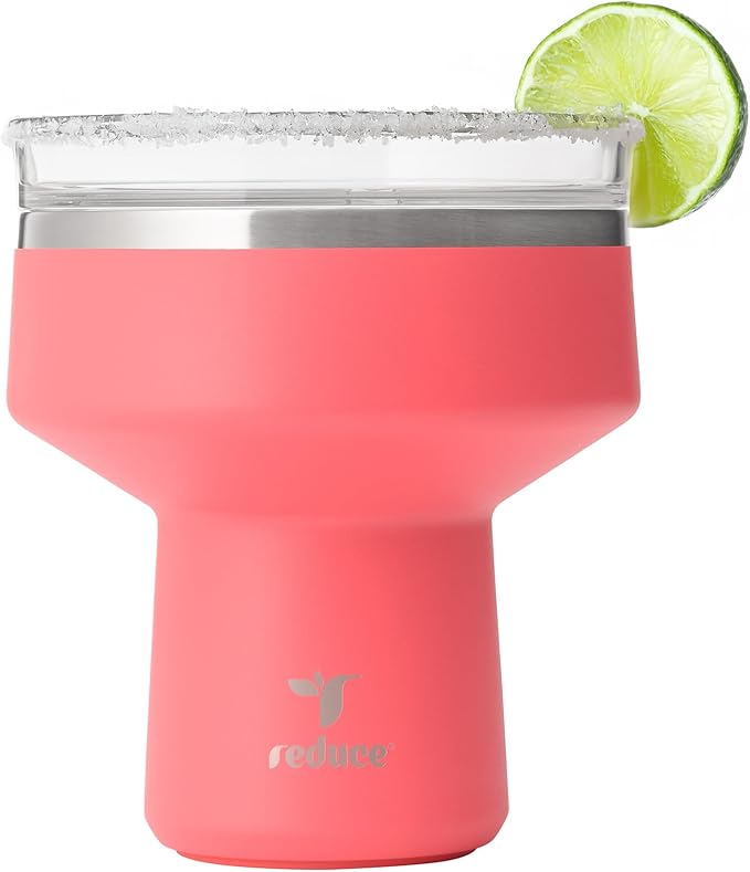 REDUCE Saltini 16 oz Cocktail Tumbler - Insulated Margarita Tumbler with Lid - Keeps Drinks Cold for 10 Hours - 360 Sippable Martini Glass Alternative - Shatterproof, Perfect for Parties - Daiquiri by Reduce