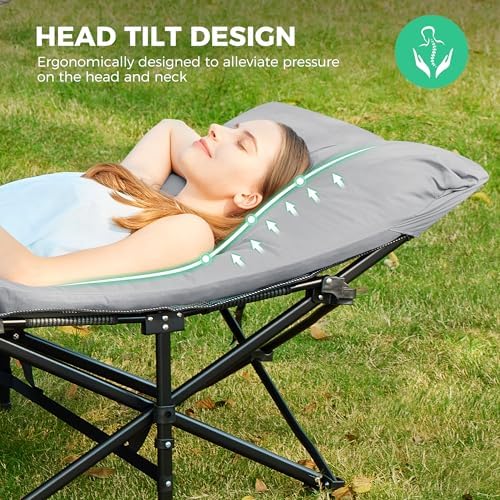 JEAREY Camping Cot for Adults, 28 in Wide with Mattress, Bright Gray - Image 7