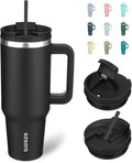 BJPKPK 40 oz Tumbler With Handle Insulated Tumblers With Lid And Straw Stainless Steel Thermal Cup,Black by BJPKPK