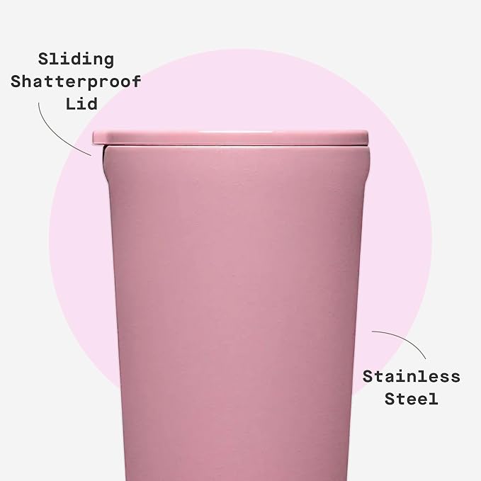 Corkcicle Classic Tumbler - Keeps Drinks Cold for 9 Hours & Hot for 3 - Triple-Insulated Stainless Steel - Holiday Tumbler Gift - 24 oz - Desert Rose - Image 5