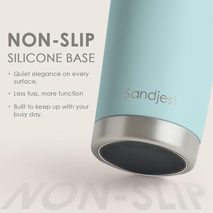 SANDJEST Stainless Steel Tumbler 20 oz, Double Wall Vacuum Insulated Mug with Lid, Travel Coffee Cup for Women Girls Friends Sisters, Birthday Christmas (Pale Turquoise) - Image 4