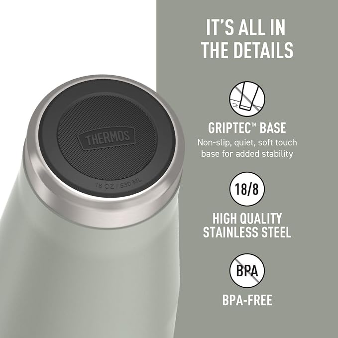 THERMOS ICON SERIES, Stainless Steel Tumbler with Slide Lock, 18 Ounce, River Rock - Image 4