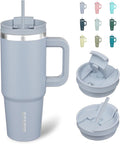 BJPKPK Tumbler With Handle 30 oz Stainless Steel Insulated Tumbler With Lid And Straw For Water Or Ice Coffee,Modern Blue by BJPKPK