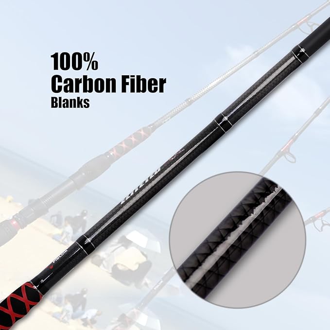 Fiblink Surf Spinning Fishing Rod 2-Piece/3-Piece Carbon Fiber Travel Fishing - Image 4
