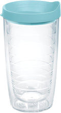 Tervis Clear & Colorful Lidded Made in USA Double Walled Insulated Tumbler Travel Cup Keeps Drinks Cold & Hot, 16oz, Blue Moon Lid by TervisTumblerCompany