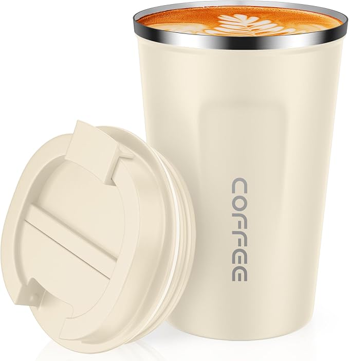CS COSDDI 12 oz Stainless Steel Vacuum Insulated Tumbler - Coffee Travel Mug Spill Proof with Lid - Coffee Cups for Keep Hot/Ice Coffee,Tea and Beer by CSCOSSDI