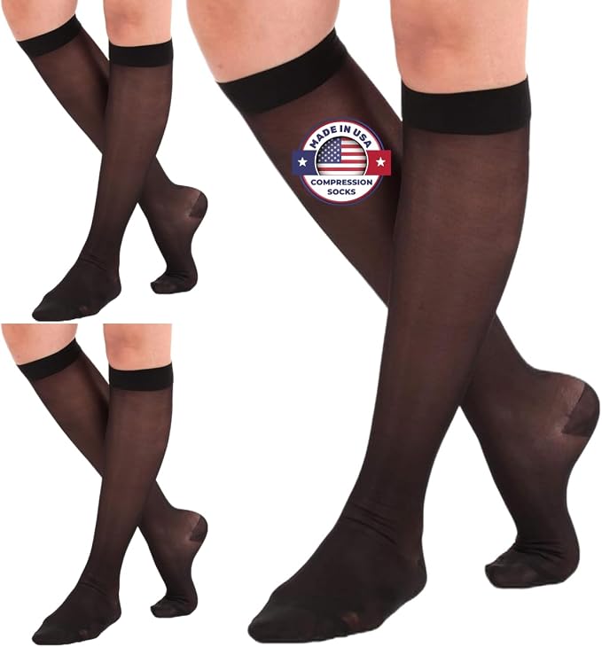 Made in USA - Sheer Compression Socks by AbsoluteSupportCompressionSocks