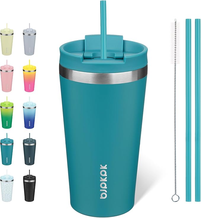 BJPKPK 18oz Tumbler With lid And Straw Stainless Steel Travel Coffee Mug Insulated Tumblers Cups,Laguna by BJPKPK