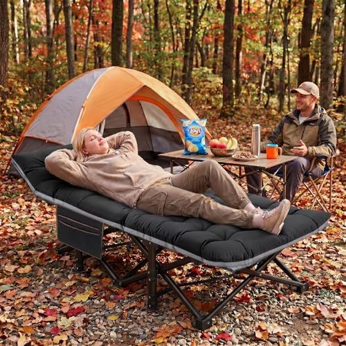 LILYPELLE Oversized XXL Folding Camping Cot, 32" Heavy Duty Sleeping Cots - Image 3