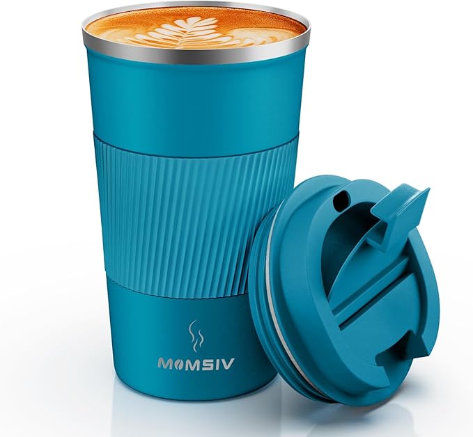 MOMSIV 17oz Travel Mug, Insulated Coffee Cup with Leakproof Lid, Vacuum Stainless Steel Double Walled Reusable Tumbler for Hot and Cold Water Coffee and Tea In Travel and Car by MOMSIV