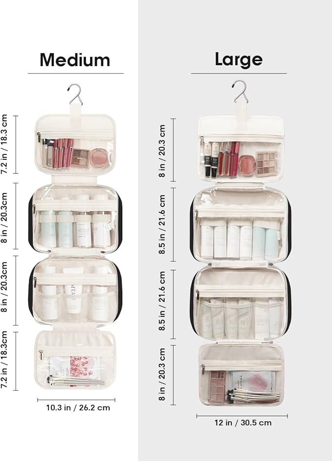Narwey Hanging Toiletry Bag for Women Travel Makeup Bag Organizer Toiletries - Image 5