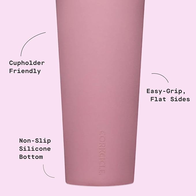 Corkcicle Classic Tumbler - Keeps Drinks Cold for 9 Hours & Hot for 3 - Triple-Insulated Stainless Steel - Holiday Tumbler Gift - 24 oz - Desert Rose - Image 4