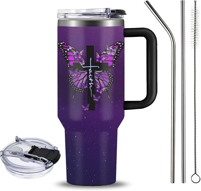 Christian Gifts for Women, 30 oz I Can Do All Things Christ Tumbler With Handle, Inspirational Religious Birthday Gifts for Faith Cup, Christian Jesus God Bible Verse Pastor Prayer Gift for Christmas - Image 2