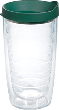 Tervis Clear & Colorful Lidded Made in USA Double Walled Insulated Tumbler Travel Cup Keeps Drinks Cold & Hot, 16oz, Hunter Green Lid by TervisTumblerCompany