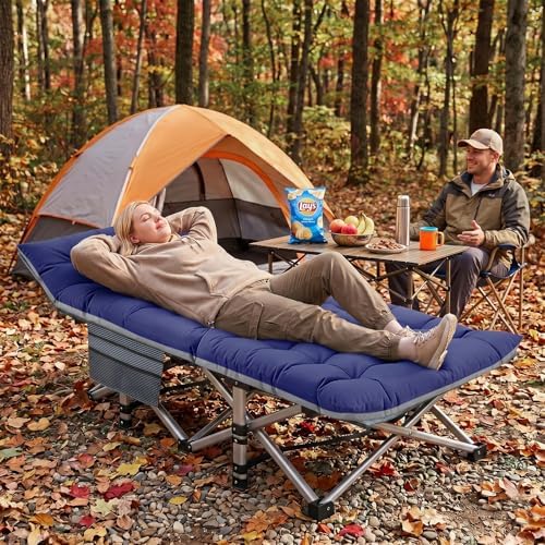 LILYPELLE Oversized XXL Folding Camping Cot, 32" Heavy Duty Sleeping Cots - Image 2