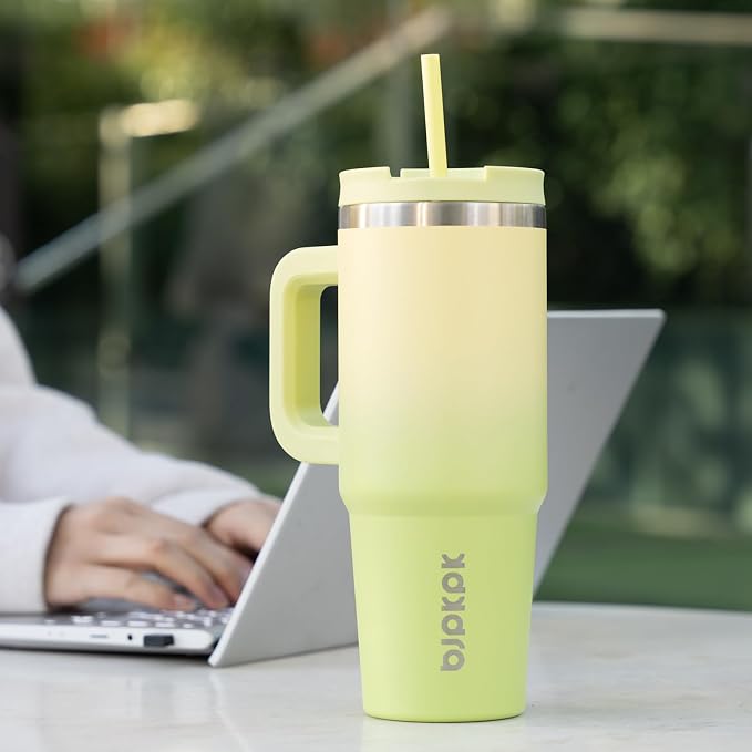 BJPKPK 30 oz Insulated Tumbler With Lid And Straw Stainless Steel Tumblers Cup With Handle For Women And Men,Turquoise - Image 6