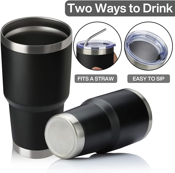 MEWAY 30oz Insulated Tumbler With Lids and Straws,Stainless Steel Double Vacuum Coffee Tumbler Cup, Brush, Durable Powder Coated Coffee Cup for Cold & Hot Drinks, Office, Travel(mixture,8 PACK) - Image 3