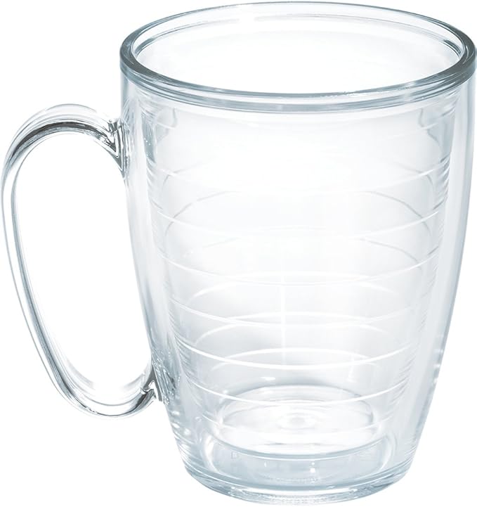 Tervis Clear & Colorful Tabletop Made in USA Double Walled Insulated Tumbler Travel Cup Keeps Drinks Cold & Hot, 16oz Mug, Clear by TervisTumblerCompany