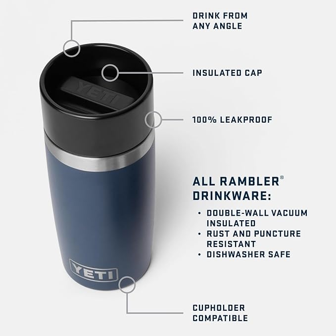 YETI Rambler 8 oz Travel Bottle, Stainless Steel, Vacuum Insulated with Leakproof Commuter Cap, Ridgeline - Image 2
