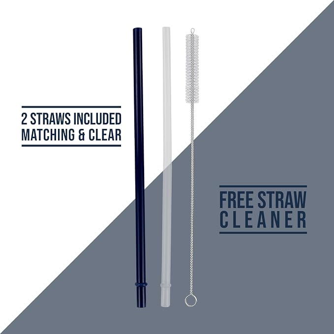Hogg Big Swig 40 oz Tumbler with Handle and Straw - Navy Blue, 40oz Insulated Stainless Steel, Water Tumbler with Straw, Water Cup with Handle, Versatile Leak Proof Lid - Image 9