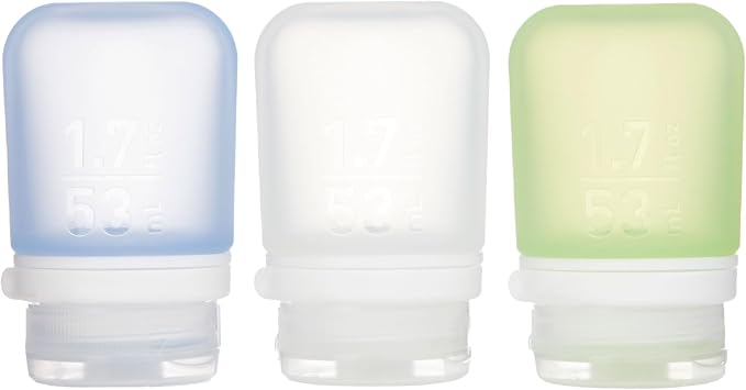 humangear GoToob+ 3-Pack | Refillable Silicone Travel Bottle | Locking Lid | by humangear