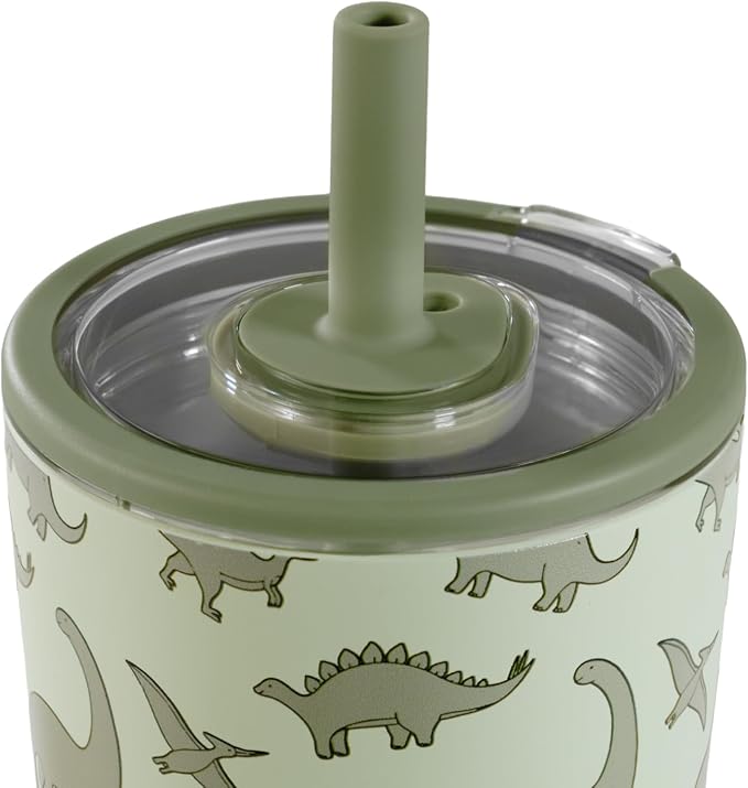 HydroJug Everyday Tumbler 14 oz – Ceramic-Lined Insulated Tumbler with Straw and Soft-Touch Lid, Cup Holder Friendly, Double-Wall Vacuum Insulation, Reusable Travel Cup – Dinosaur - Image 3