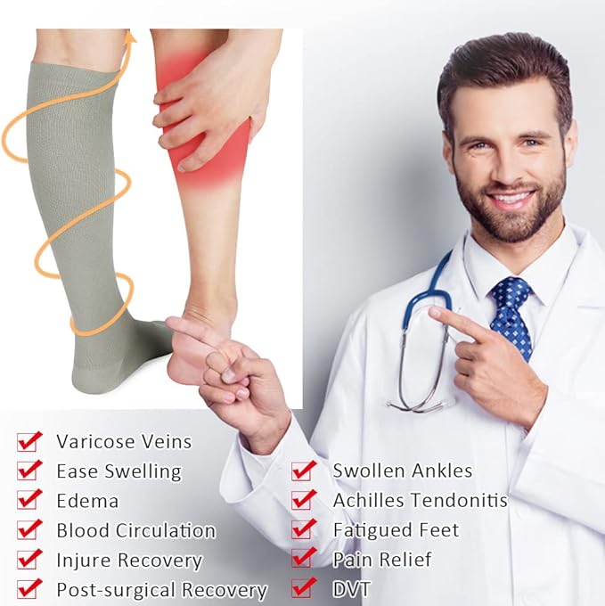 CASMON 2 Pairs Zipper Compression Socks - Image 5