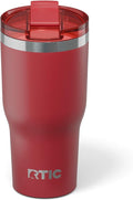RTIC 30oz Essential Tumbler with Lid, Ceramic Lined, Insulated, Stainless Steel, Metal, Double Wall Vacuum-Insulation, Travel Cup for Iced Coffee, Tea, Hot and Cold Drink, Flag Red by RTIC