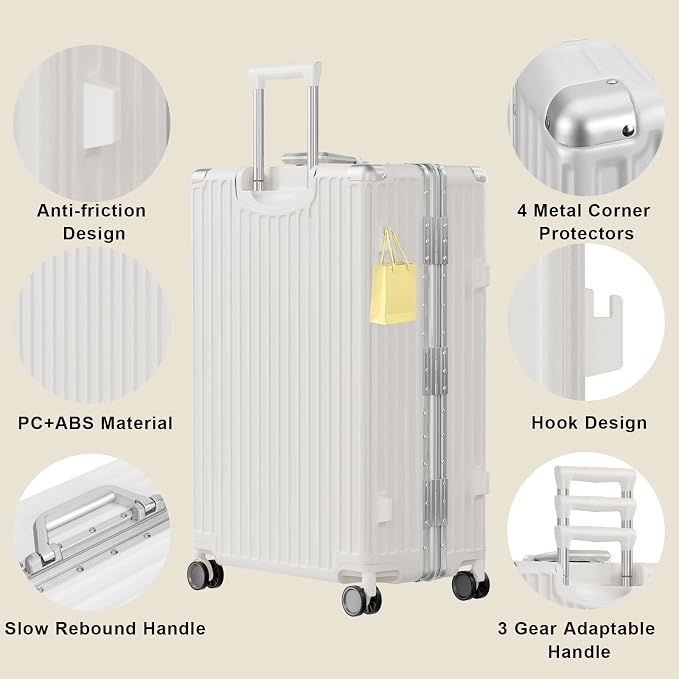 AnyZip Carry On Luggage PC+ABS Aluminum Frame Zipperless Luggage Hard Shell - Image 3