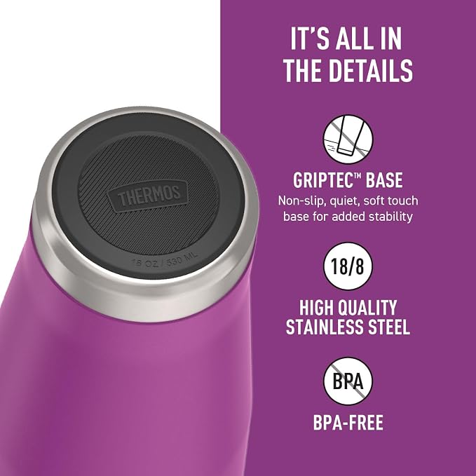 THERMOS ICON SERIES, Stainless Steel Tumbler with Slide Lock, 18 Ounce, Plum - Image 4