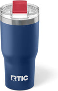 RTIC 20oz Essential Tumbler with Lid, Ceramic Lined, Insulated, Stainless Steel, Metal, Double Wall Vacuum-Insulation, Travel Cup for Iced Coffee, Tea, Hot and Cold Drink, Patriot by RTIC