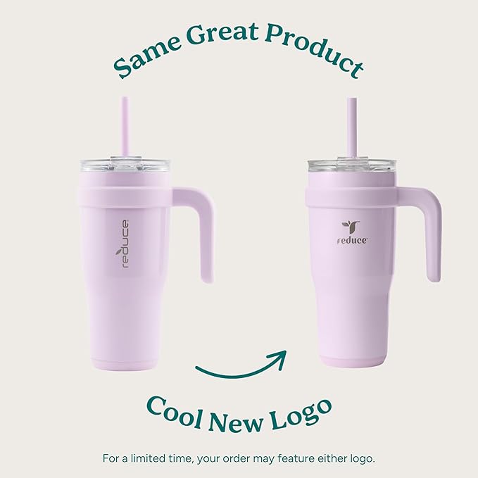 Reduce 24 oz Stainless Steel Tumbler with Handle - Dual-Wall Vacuum Insulated Travel Mug, Sweat-Proof Lid & Reusable Straw - Keeps Drinks Cold for 24 Hrs, Fits Cupholders, Dishwasher Safe -Pina Colada - Image 2