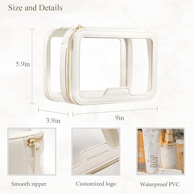 ROWNYEON Clear Makeup Case Toiletry Bag Multipurpose Travel Makeup Train Case - Image 5