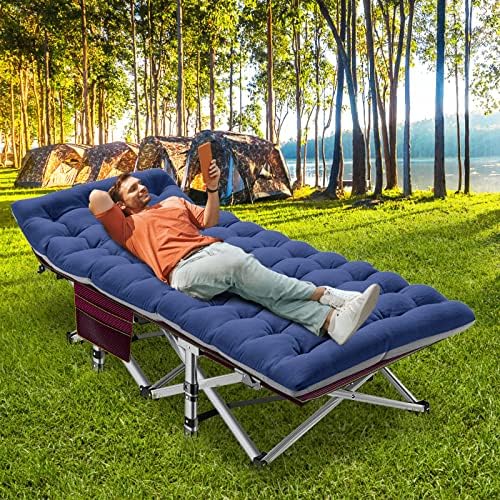 ABORON Camping Cot for Adults, 28 in Wide Folding Bed with Mattress - Image 5
