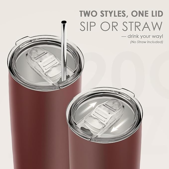 SANDJEST Stainless Steel Tumbler 20 oz, Double Wall Vacuum Insulated Mug with Lid, Travel Coffee Cup for Women Men Friends, Birthday Christmas (Mahogany Red) - Image 5