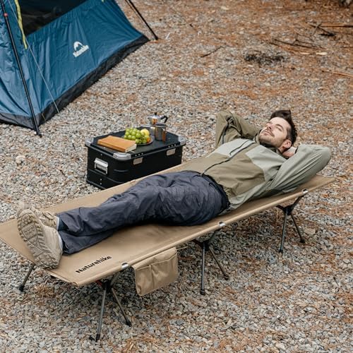 Naturehike ArmyWild Folding Camping Cot, Height Adjustable Ultralight Backpacking Cot, Portable Camping Bed for Camping Hiking Travel Home - Image 3