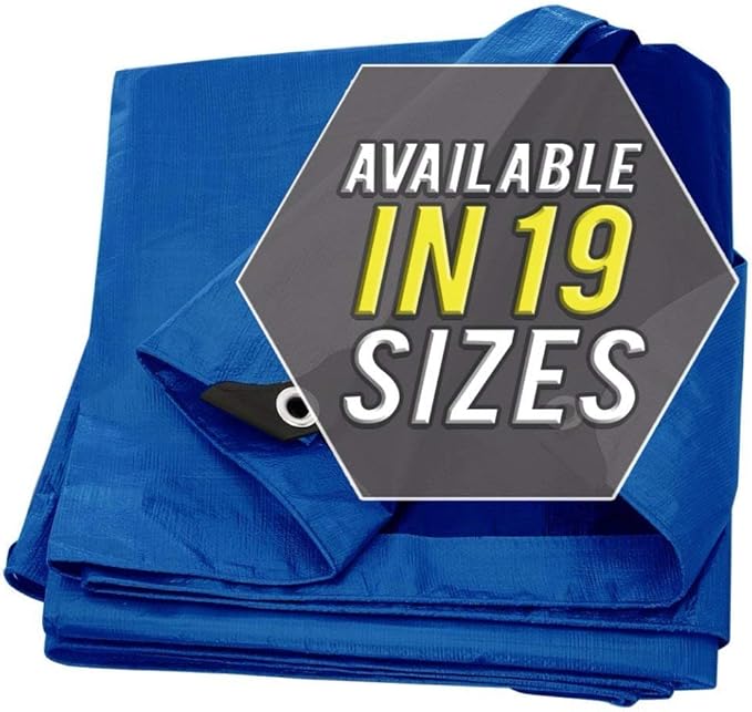 Tarp Cover Blue Waterproof 10x10 2-Pack Great by Trademark+Supplies