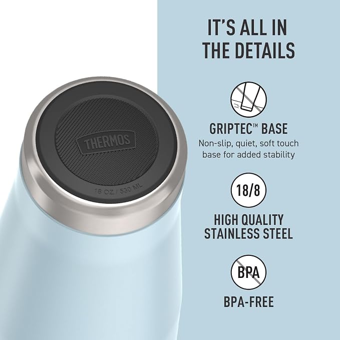 THERMOS ICON SERIES, Stainless Steel Tumbler with Slide Lock, 18 Ounce, Glacier - Image 4