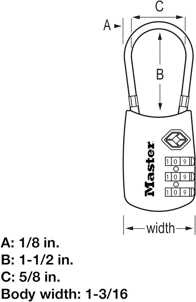 Master Lock 4688D Set Your Own Combination TSA Approved Luggage Lock, 1 Pack - Image 6