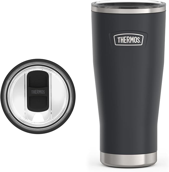 THERMOS ICON SERIES Stainless Steel Cold Tumbler with Slide Lock, 24 Ounce, Granite by Thermos