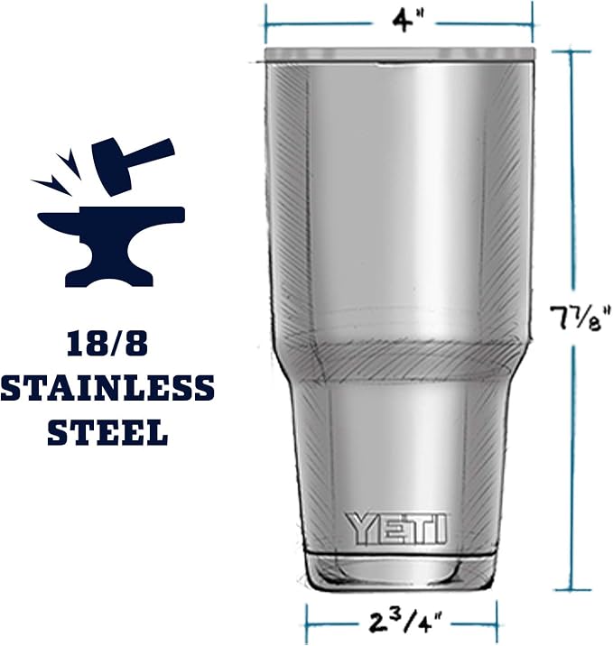 YETI Rambler 30 oz Stainless Steel Vacuum Insulated Tumbler w/MagSlider Lid, Stainless - Image 2