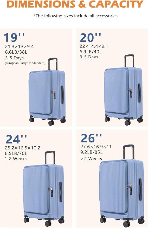 HotWay 24 Inch Expandable Carry On Luggage - Image 7