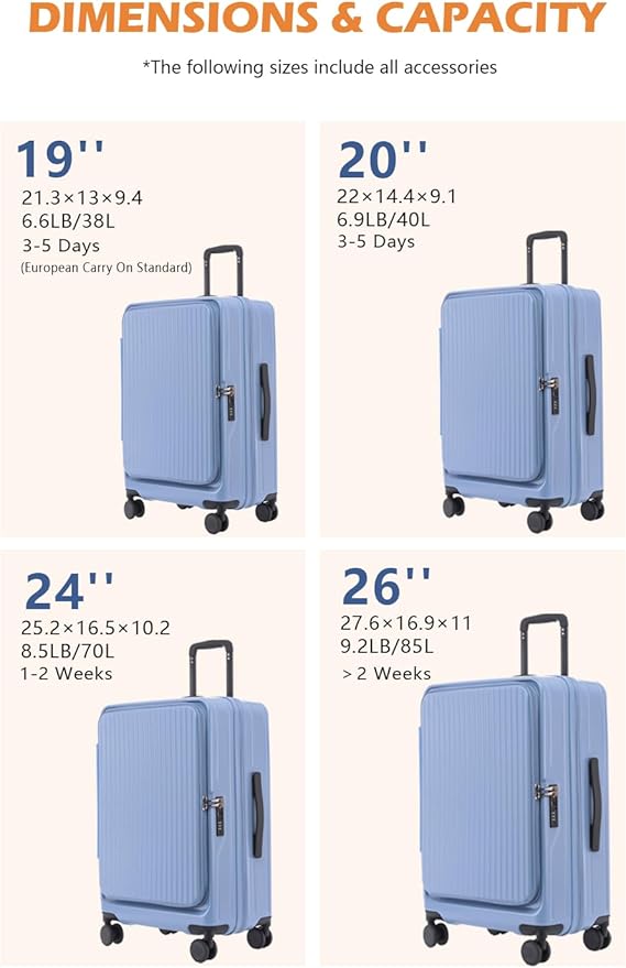 HotWay 26 Inch Expandable Checked Luggage - Image 7